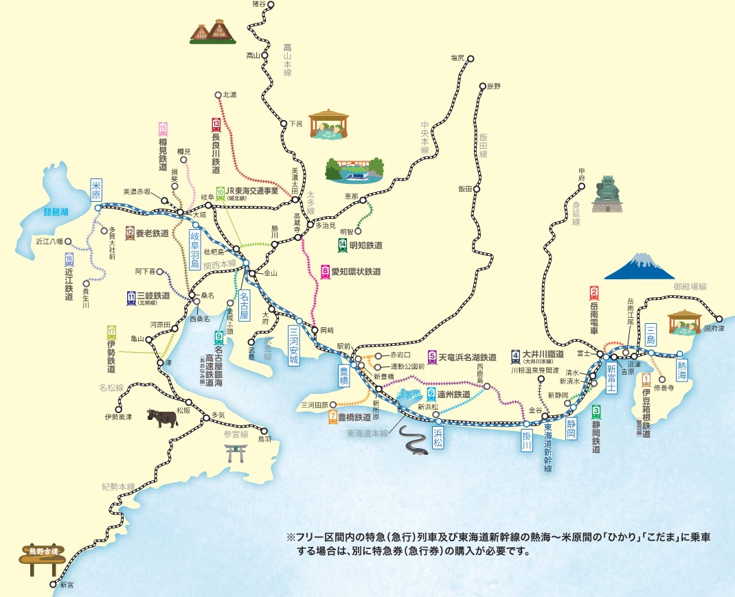 JR東海17私鉄乗り鉄たびきっぷ